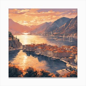 Kotor harbour 1 Canvas Print