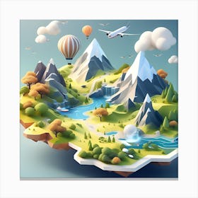 3d Landscape Illustration Canvas Print