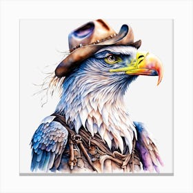 Eagle In Cowboy Hat Canvas Print