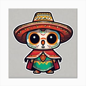 Day Of The Dead Owl Canvas Print