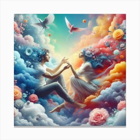 Couple In The Clouds Canvas Print