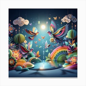 3d Paper Art Canvas Print