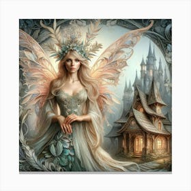 Fairy In A Castle Canvas Print