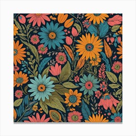 Floral Seamless Pattern 4 Canvas Print