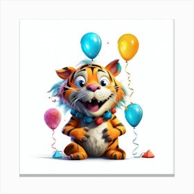Birthday Tiger 4 Canvas Print