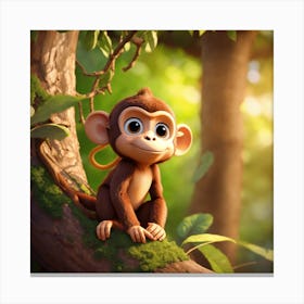 Monkey In The Tree Canvas Print