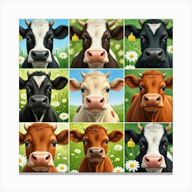 Cows In The Field 1 Canvas Print