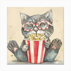 Popcorn Cat 1 Canvas Print