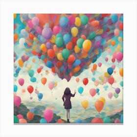 Girl With Balloons 1 Canvas Print