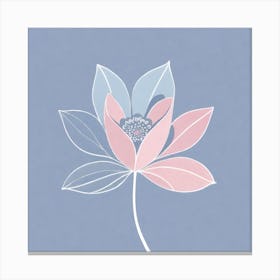 A White And Pink Flower In Minimalist Style Square Composition 23 Canvas Print