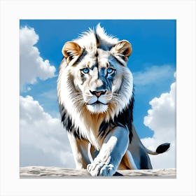 Leone Bianco Canvas Print