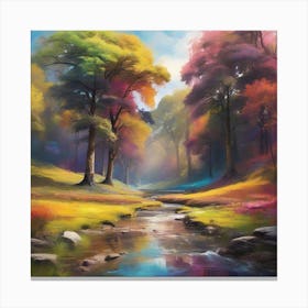 Rainbow In The Forest Canvas Print