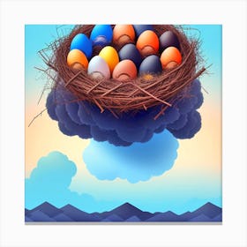 Easter Eggs In A Nest 141 Canvas Print