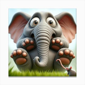 Elephant And Mouse 2 Canvas Print