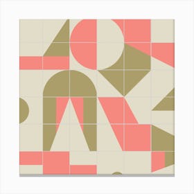 Bauhaus Tiles Shapes Square Canvas Print