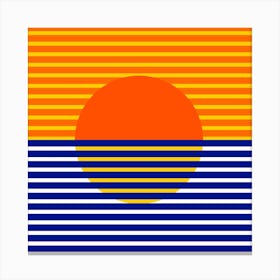Orange Split Sunset Square Canvas Print