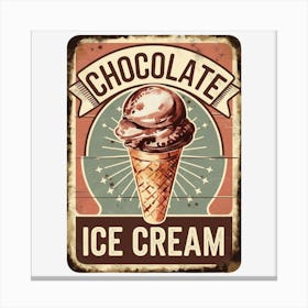 Chocolate Ice Cream Sign Canvas Print