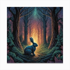 Rabbit In The Woods 33 Canvas Print