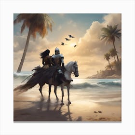 Knights On Horseback Canvas Print