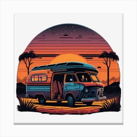 Retro Camper Van Canvas Print
