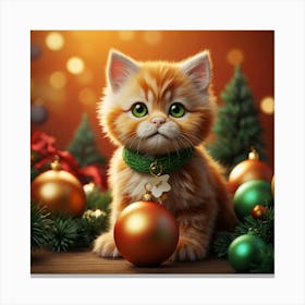 Christmas Kitten Canvas Print