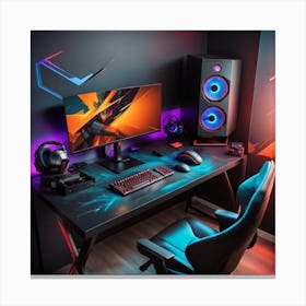 Computer Desk Canvas Print