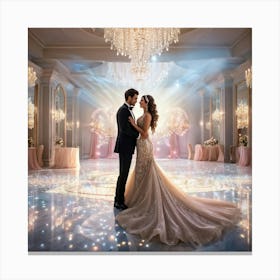 An Ultra Realistic 3d Rendering Of An Opulent Wedding Celebration Lavish Victorian Golden Decorated (3) Canvas Print