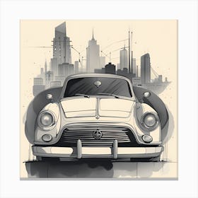 Classic Car In The City Canvas Print