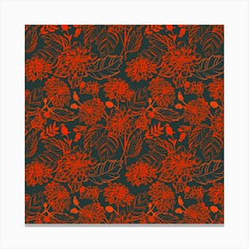 Line Art Chrysanthemum Canvas Print