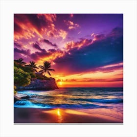 Sunset On The Beach 349 Canvas Print