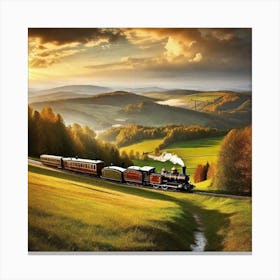 Train In The Countryside Canvas Print