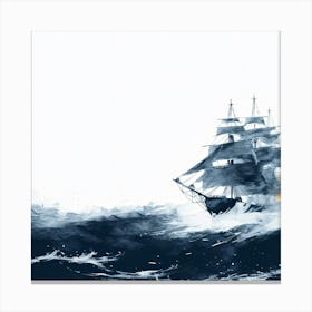 Ship In The Sea Canvas Print