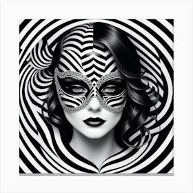 Black And White Zebra Mask Canvas Print