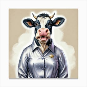 Cow With Horns 11 Canvas Print