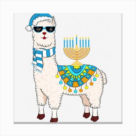 Menorah Hanukkah Llama Cute Alpaca Chanukah Gift Canvas Print