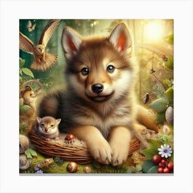 Luno the wolf cub 5 Canvas Print