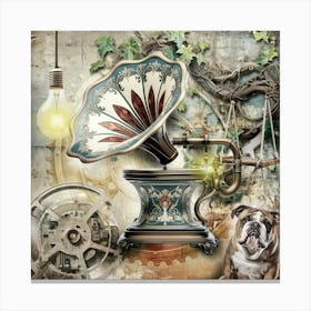 Gramophone Surreal Illustration Art 03 Canvas Print