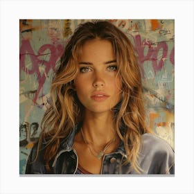 Girl In A Denim Jacket Canvas Print