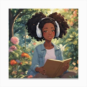 Girl Reading A Book Canvas Print