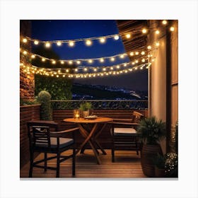 Outdoor String Lights Canvas Print