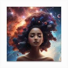 Absolute Reality V16 The Girls Face Consists Of Galaxies And N 1 Canvas Print