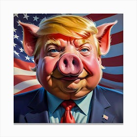 Trump Swine A Porky Parody Canvas Print