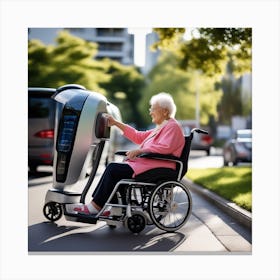 Elderly Woman In A Wheelchair Canvas Print