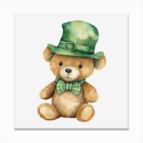 St Patrick'S Day Teddy Bear 9 Canvas Print