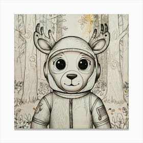 Astronaut Deer 6 Canvas Print