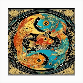 Yin Yang Fish Canvas Print