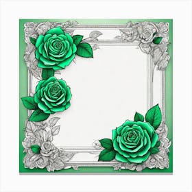 Frame With Roses 2 Canvas Print