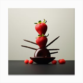 Artjuicebycsaba Chocolate Covered Strawbery Meets Japanese Zen 15 Canvas Print