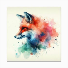 Fox Watercolor Painting 1 Canvas Print