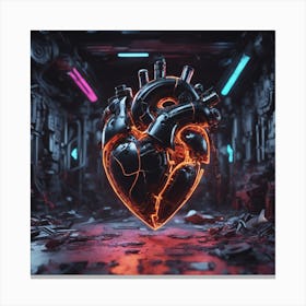 a heart on fire Canvas Print